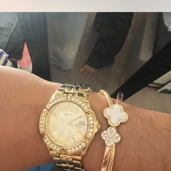 Guess Women's Gold-Tone Crystal Watch - Picture 1 of 5